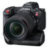 Canon EOS R5C – Vista general con lente y bateria adicional – CEPROMA